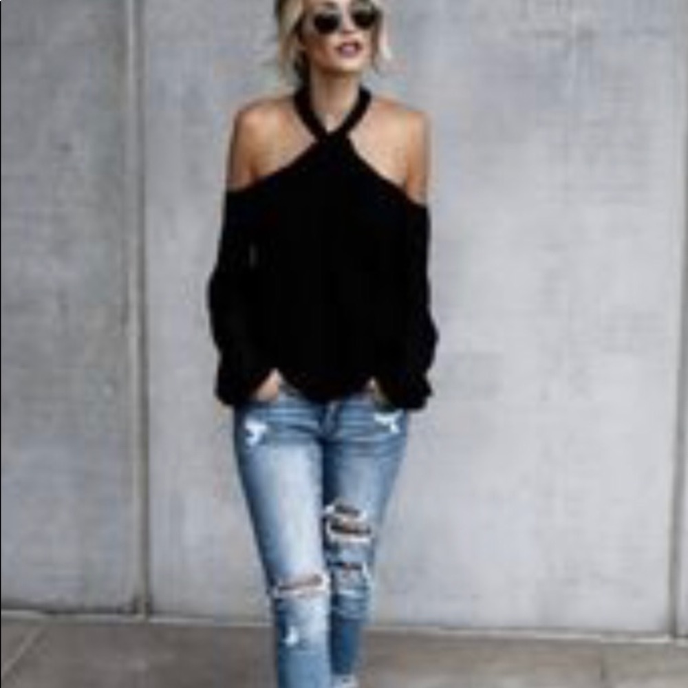 Sexy cold shoulder top